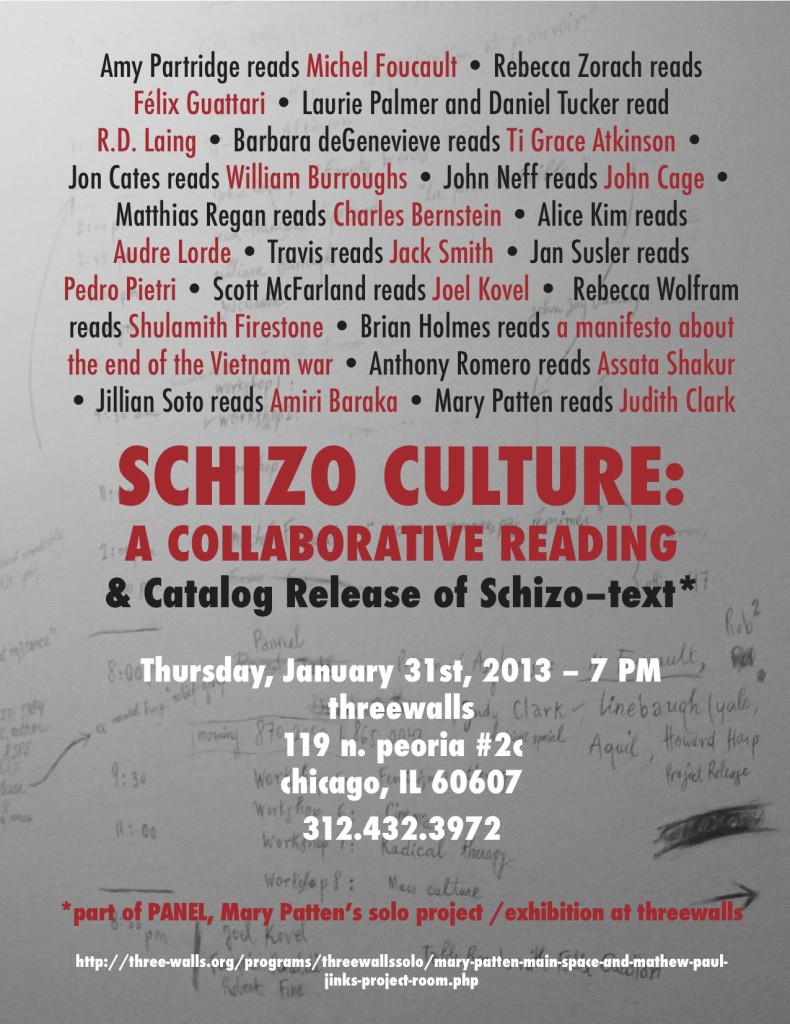 Schizo Culture A Collaborative reading and Catalog Release